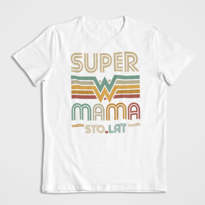 Koszulka Prezent Super Mama Biała Bohaterka