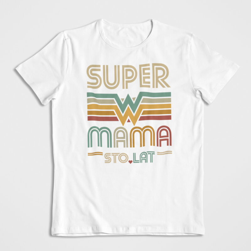 Koszulka Prezent Super Mama Biała Bohaterka