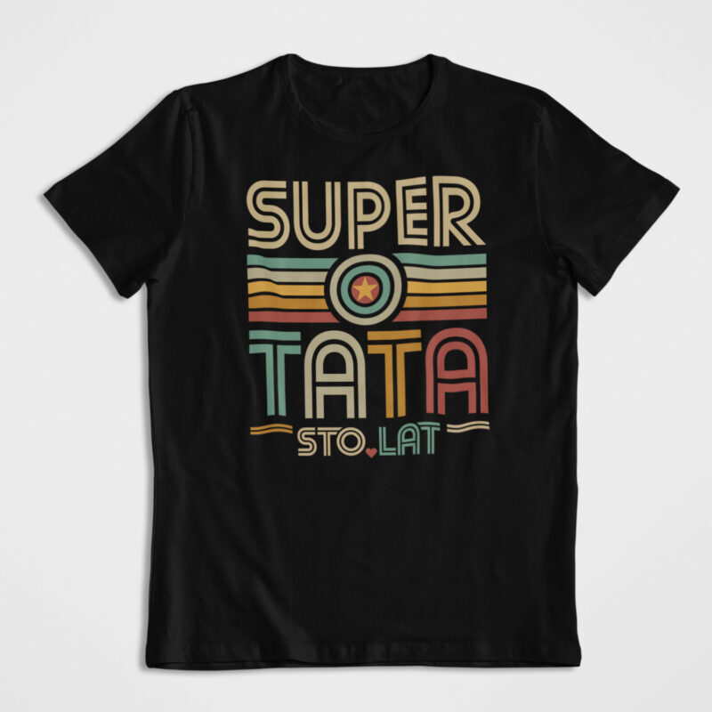 Koszulka Prezent Super Tata Czarna Limited Edition