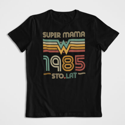 Koszulka Prezent Super Mama Czarna