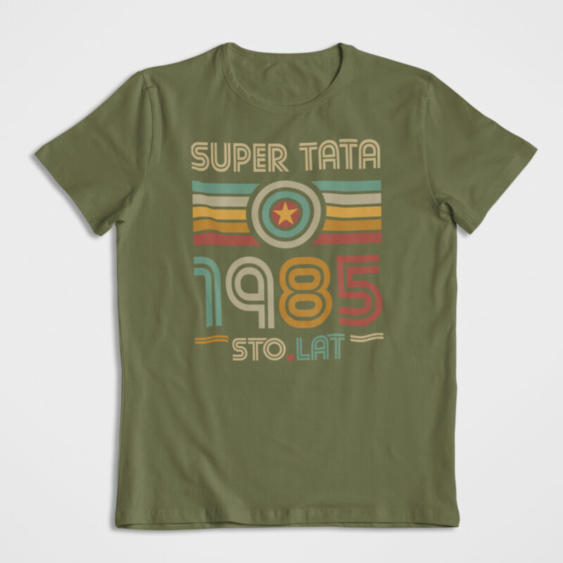 Koszulka Prezent Super Ojciec Khaki