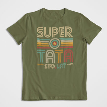 Koszulka Prezent Super Tata Khaki Limited Edition