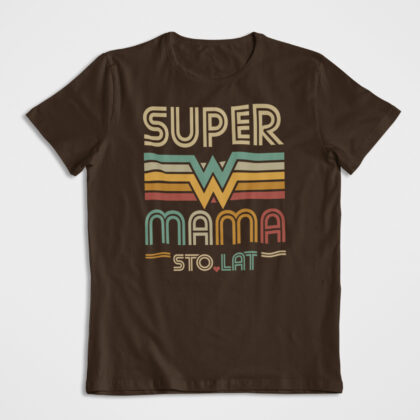 Koszulka Prezent Super Mama Kawowy Bohaterka