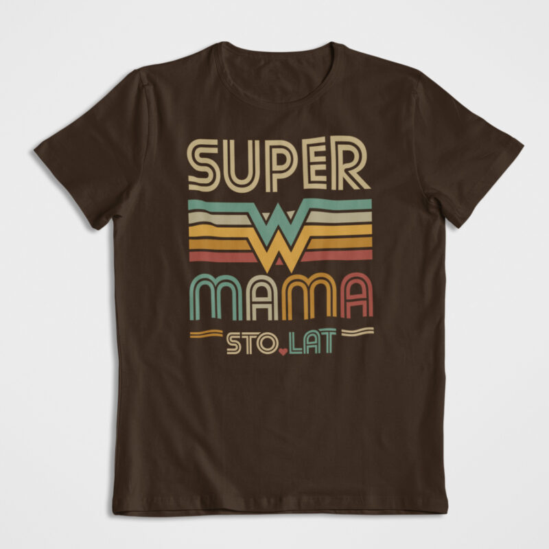 Koszulka Prezent Super Mama Kawowy Bohaterka