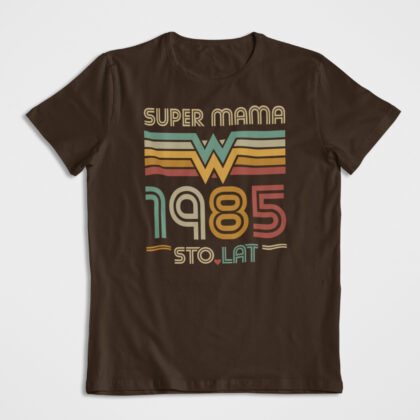 Koszulka Prezent Super Mama Kawowy
