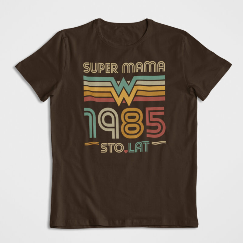 Koszulka Prezent Super Mama Kawowy