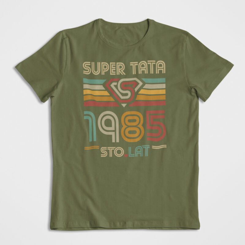 Koszulka Prezent Super Tata Khaki