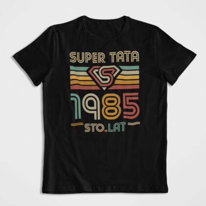 Koszulka Prezent Super Tata Czarna