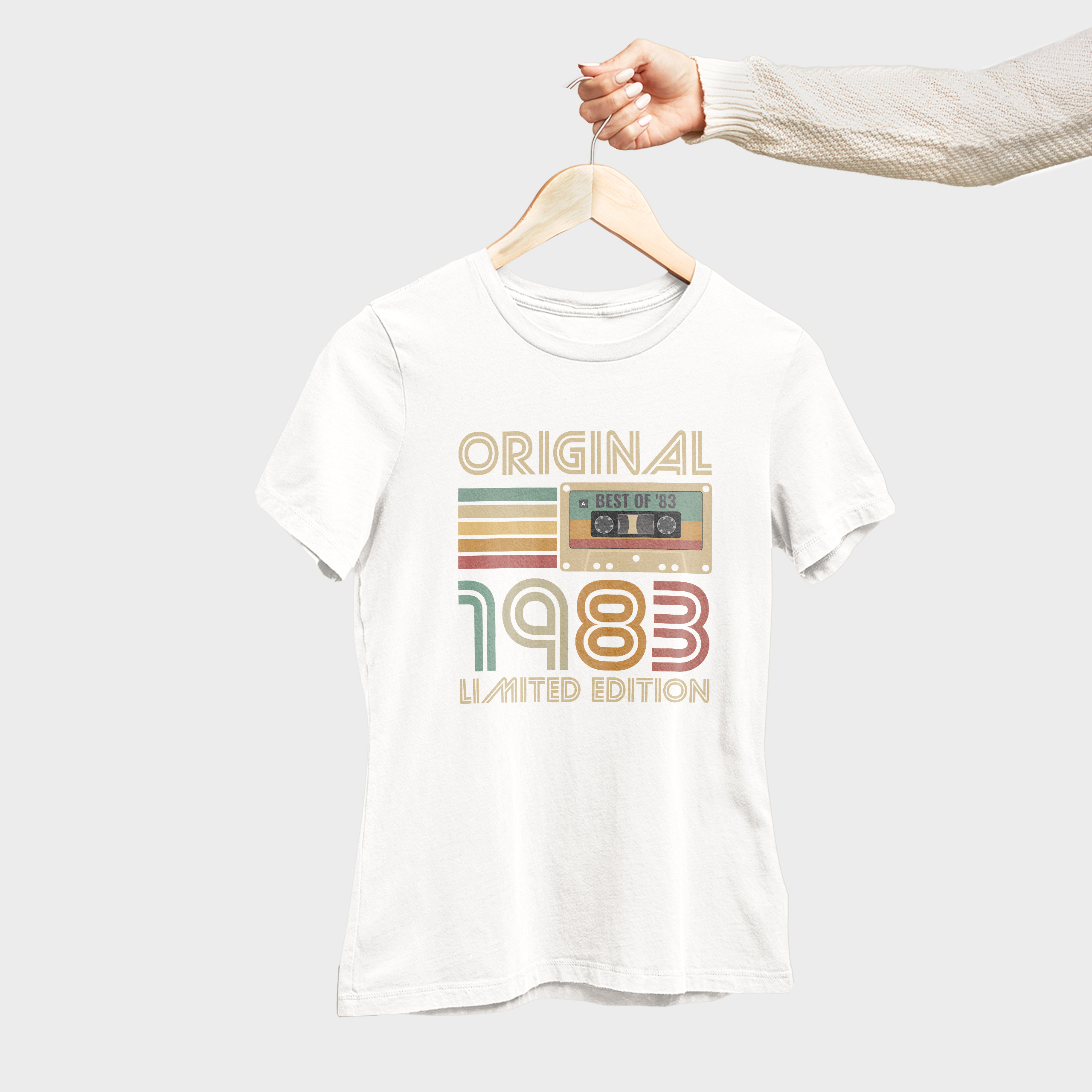 Koszulka damska biała 1983 kaseta - obrazek 4