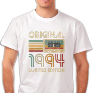 Koszulka męska biała 1994 kaseta