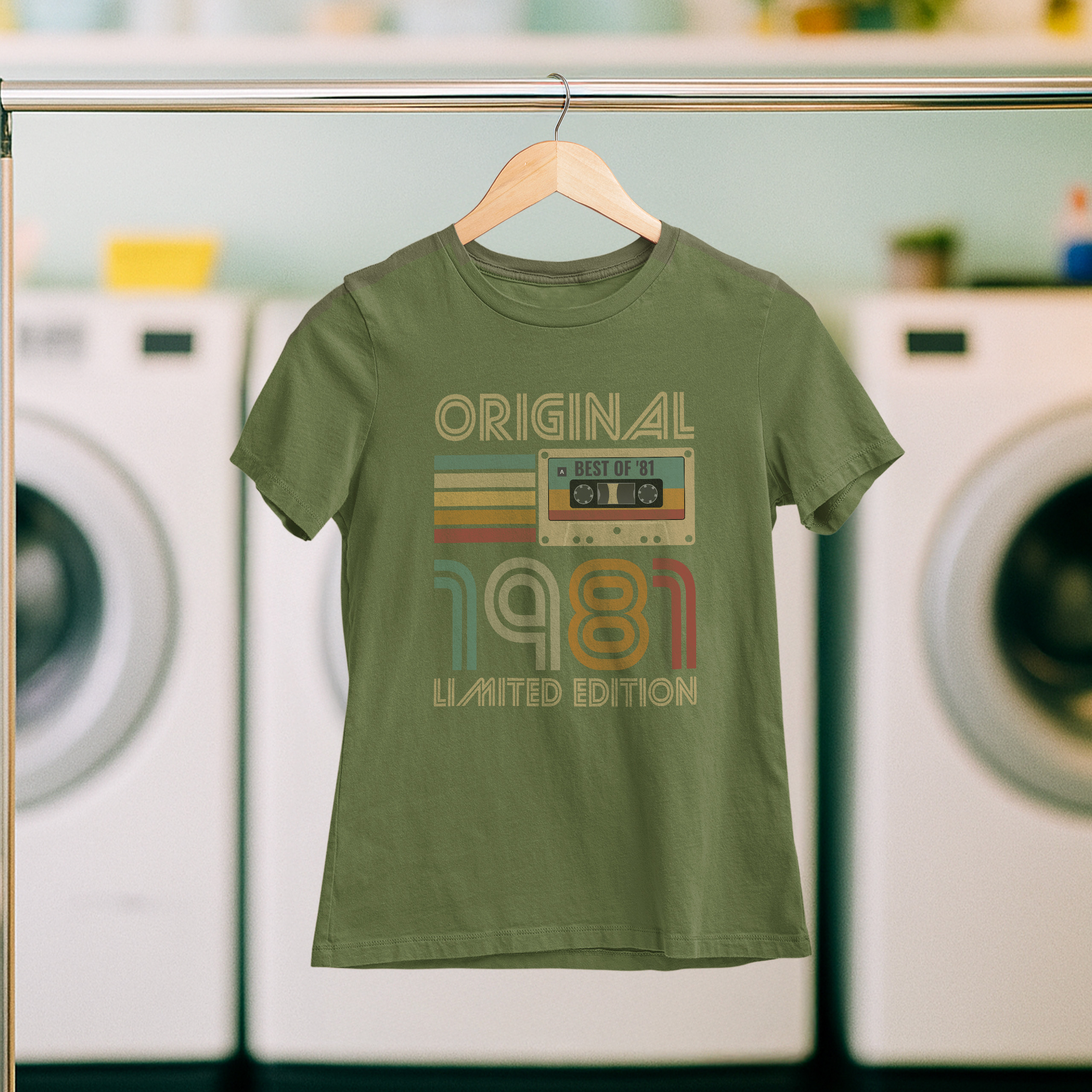 Koszulka damska khaki 1981 kaseta - obrazek 5