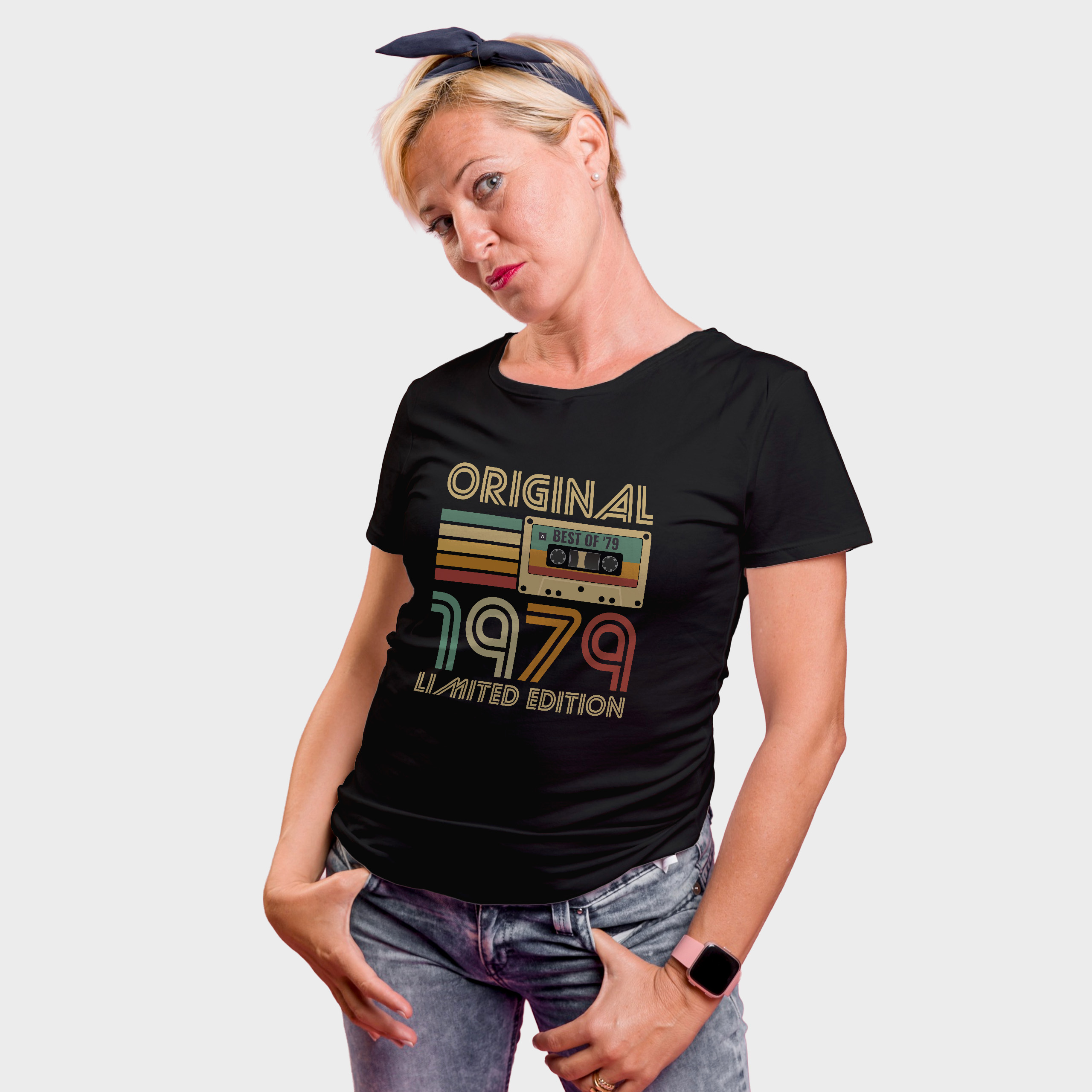 Koszulka damska czarna 1979 kaseta - obrazek 3