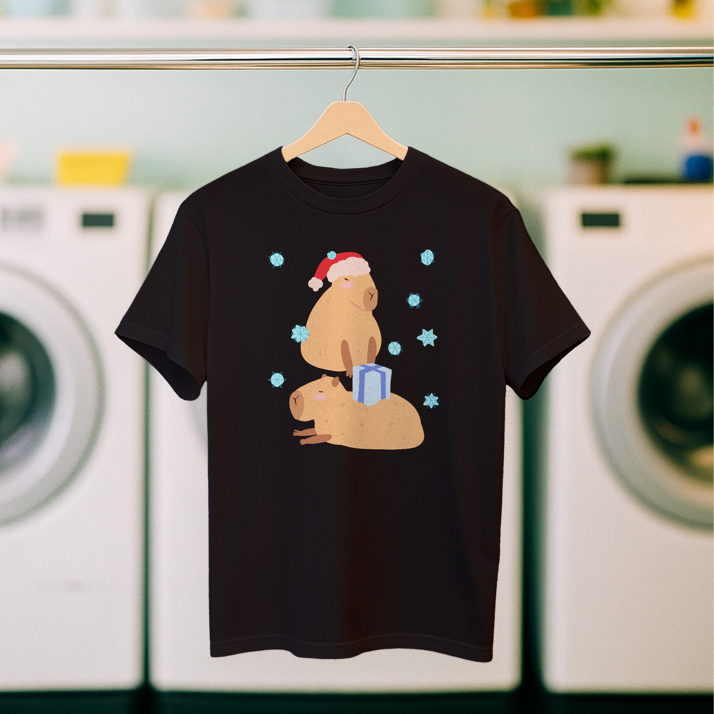 Koszulka męska czarna święta Kapibara - obrazek 5