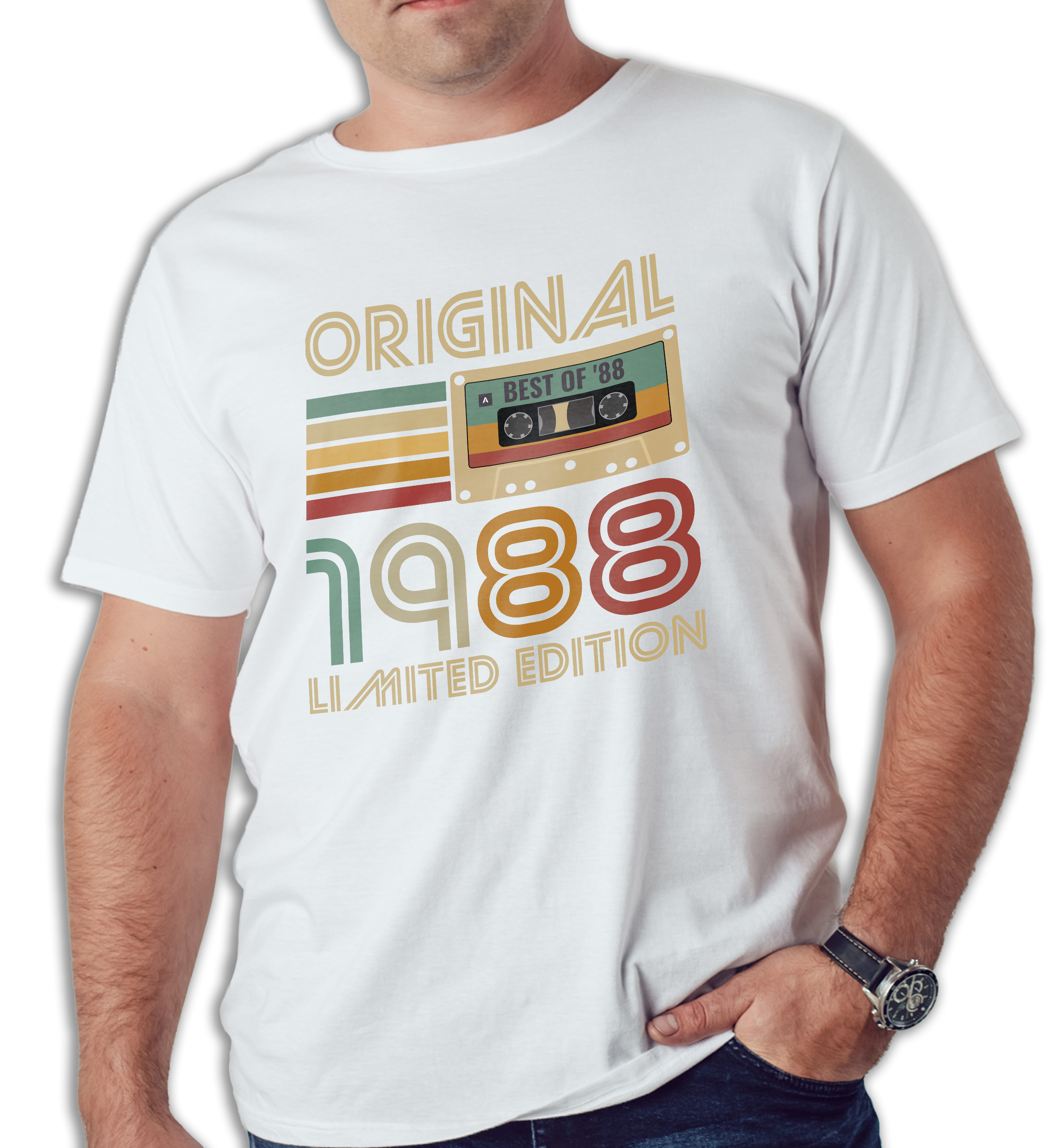 Koszulka męska biała 1988 kaseta