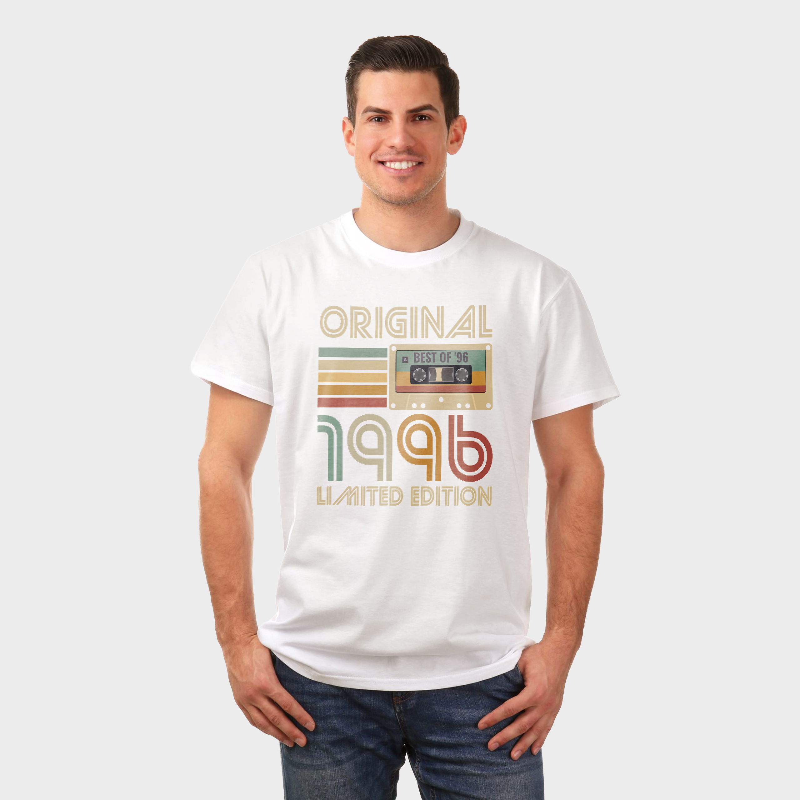 Koszulka męska biała 1996 kaseta - obrazek 3