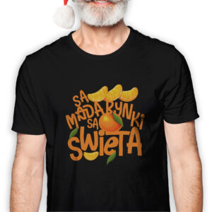 Koszulka męska czarna święta ""Są mandarynki są święta""