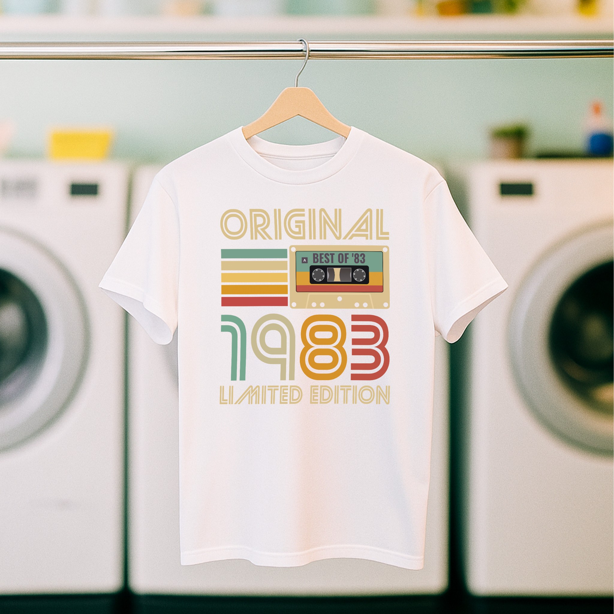 Koszulka męska biała 1983 kaseta - obrazek 5