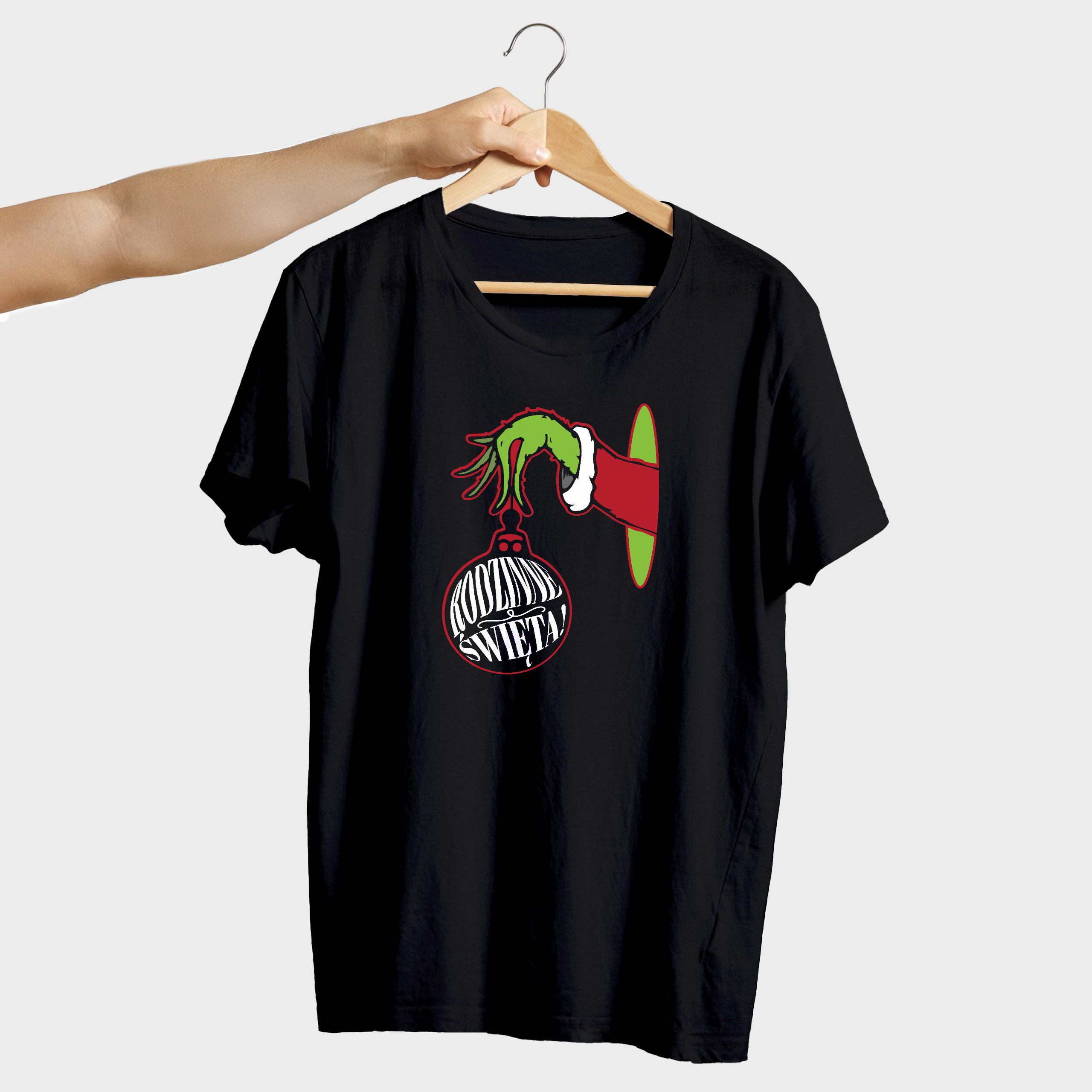 Koszulka męska czarna święta ""Bombka Grincha"" - obrazek 4