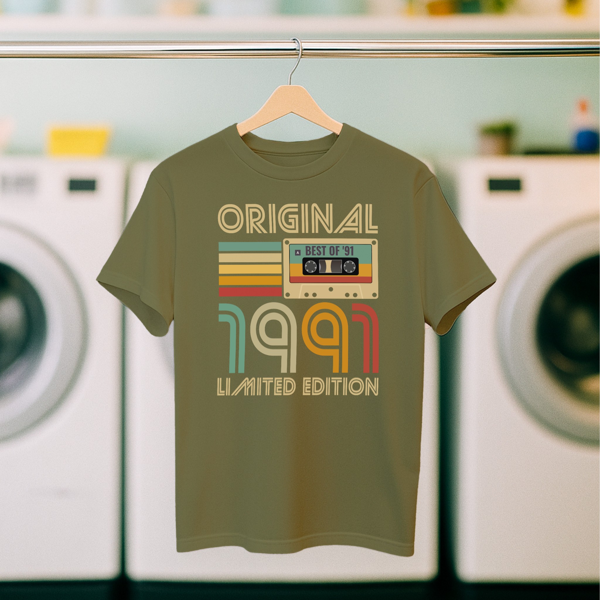 Koszulka męska khaki 1991 kaseta - obrazek 5
