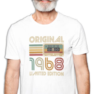 Koszulka męska biała 1968 kaseta