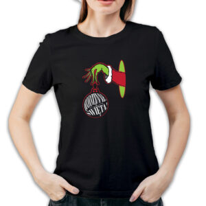 Koszulka damska czarna święta Grinch ręka