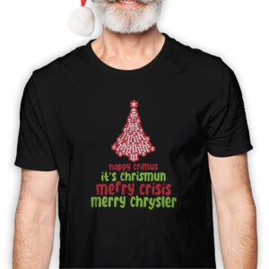 Koszulka męska czarna święta ""Happy crimus it's chrismun""
