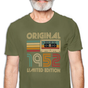 koszulka urodzinowa 73 lat męska t shirt prezent khaki 1952 rocznik