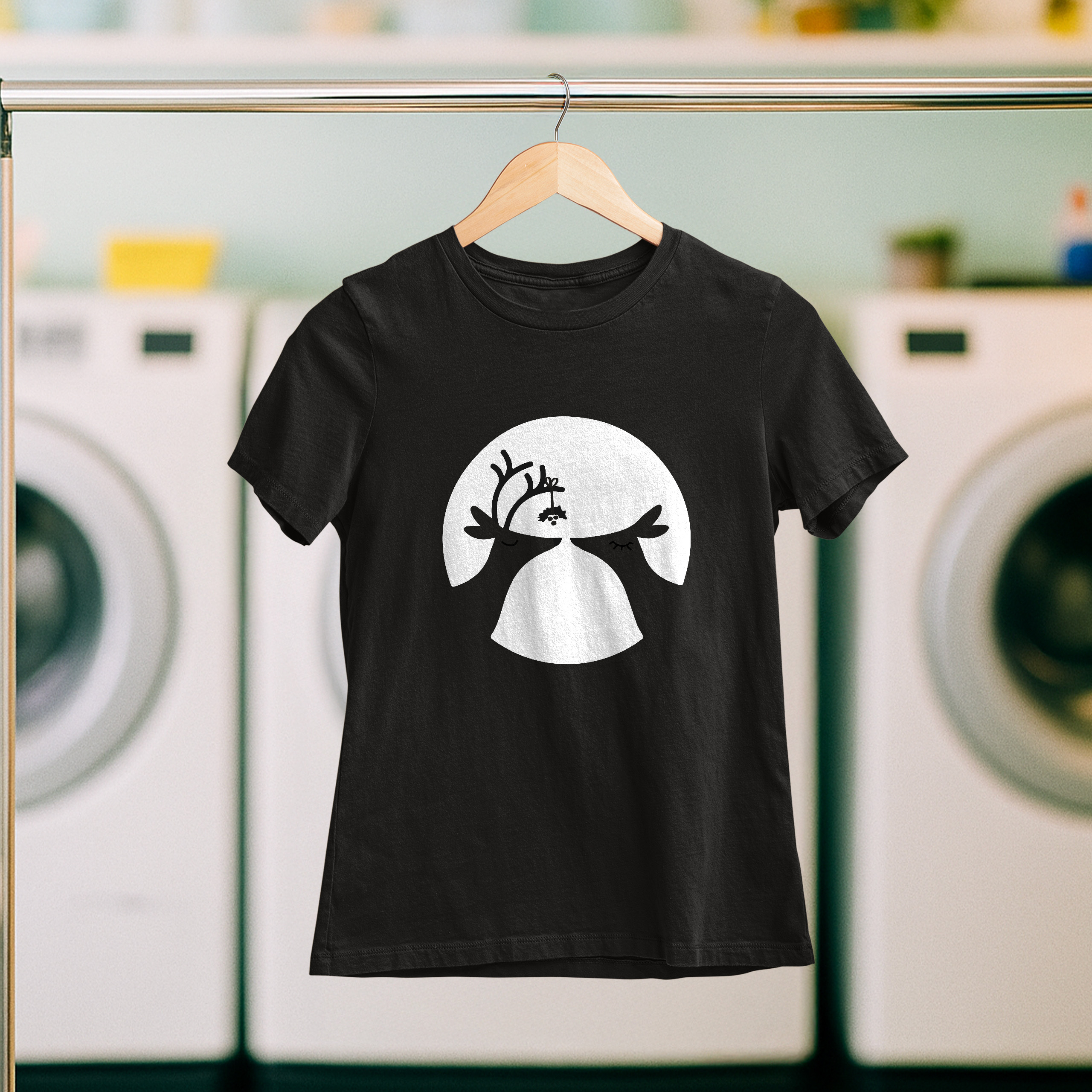 Koszulka damska czarna święta Renifery - obrazek 5