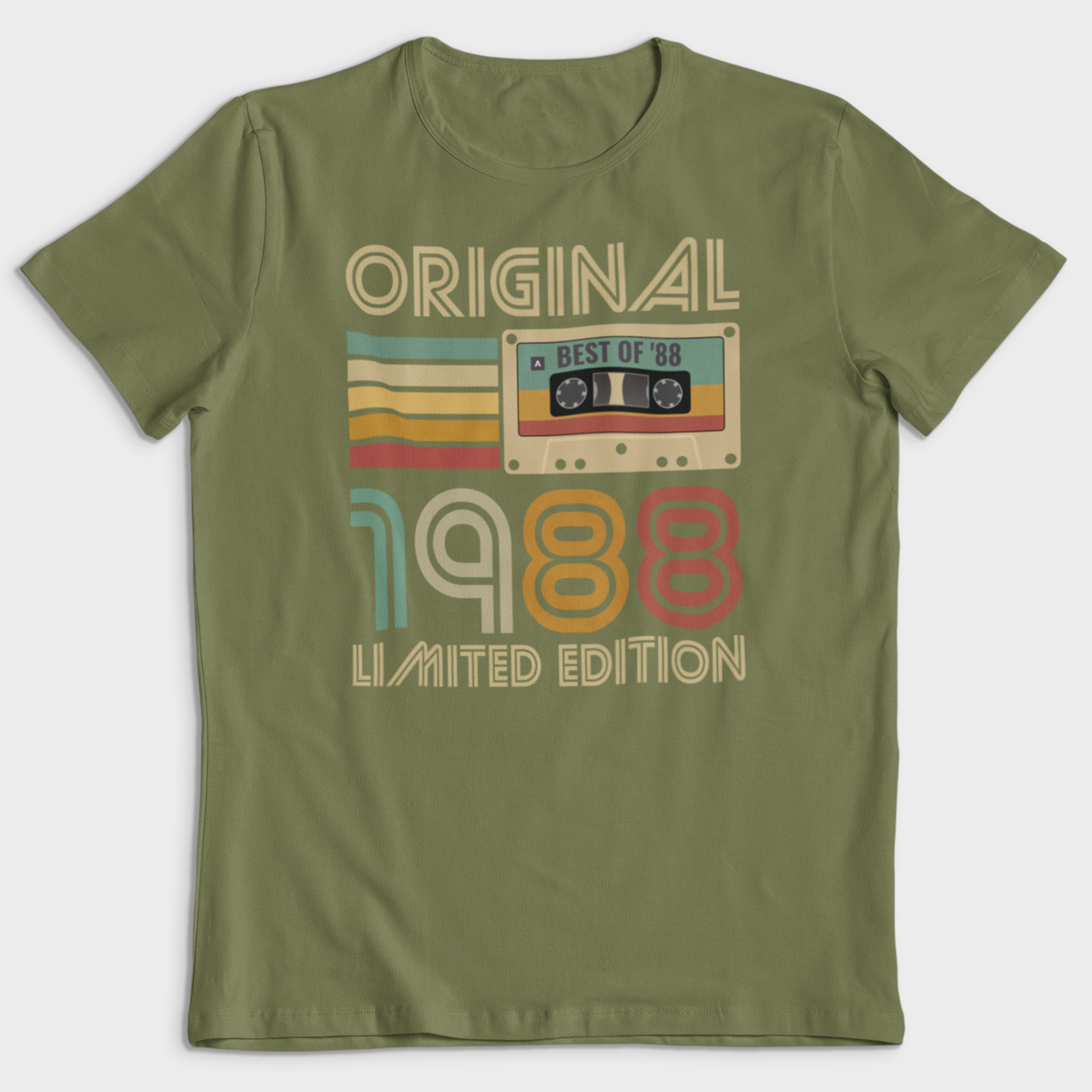 Koszulka męska khaki 1988 kaseta - obrazek 2