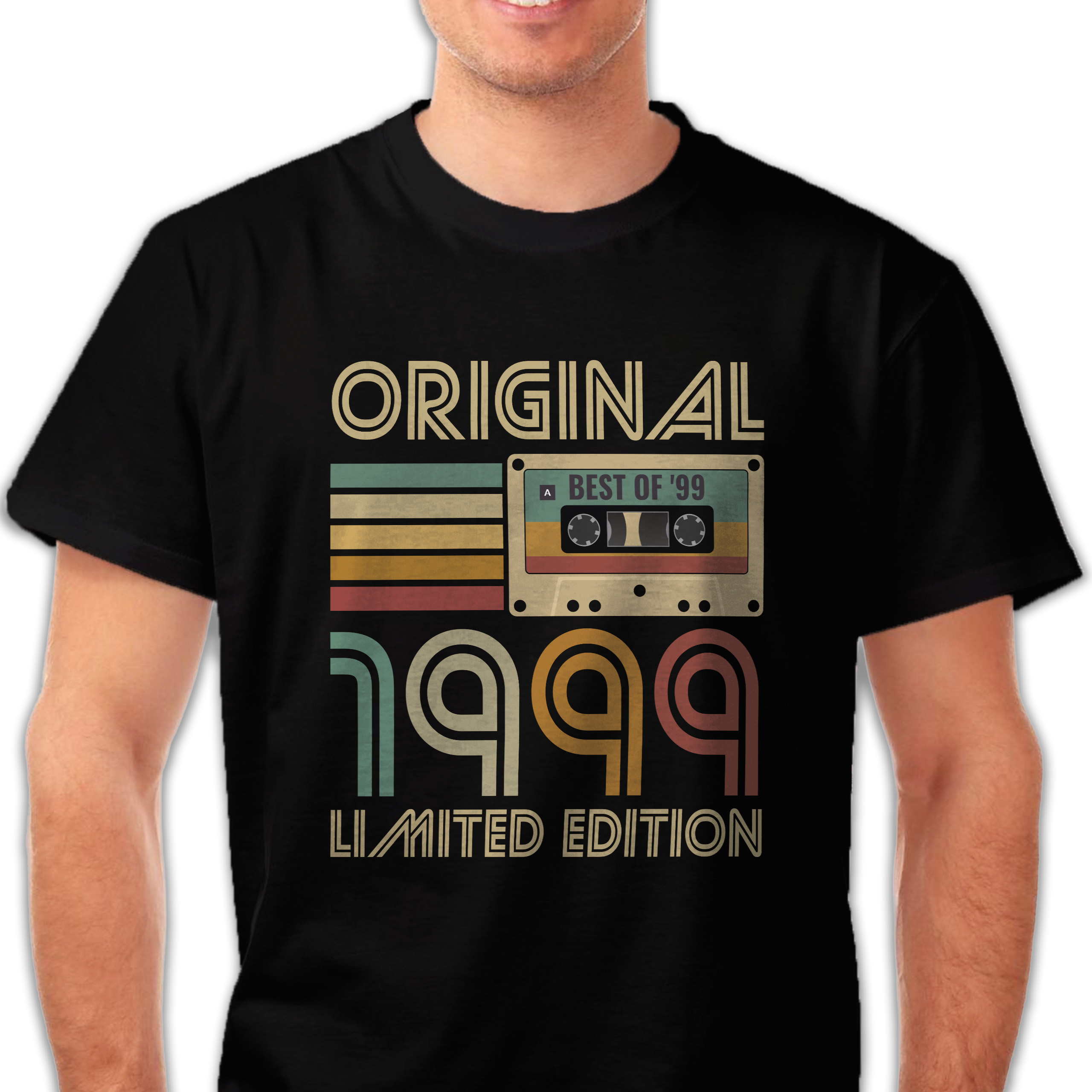 Koszulka męska czarna kaseta rocznik 1999