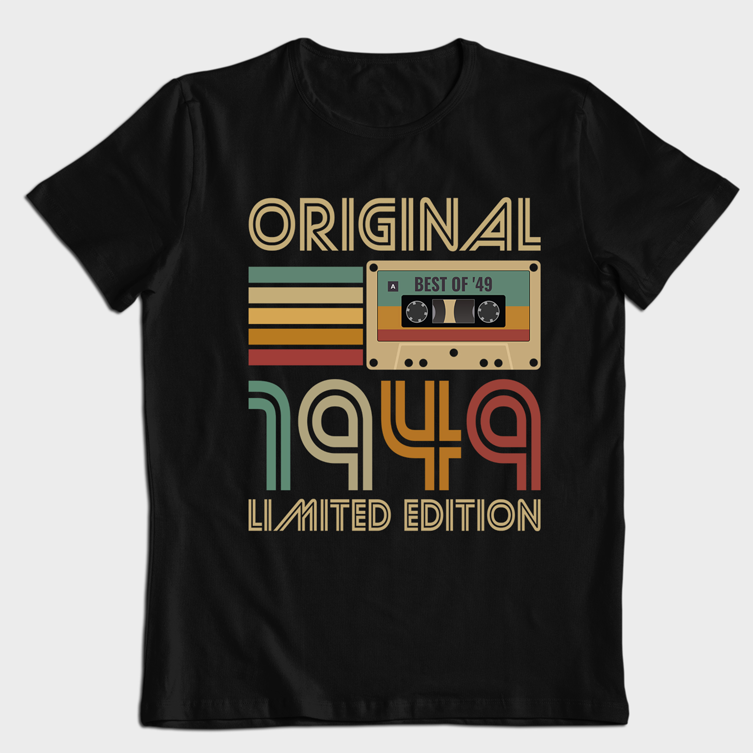 Koszulka męska czarna kaseta rocznik 1949 - obrazek 2