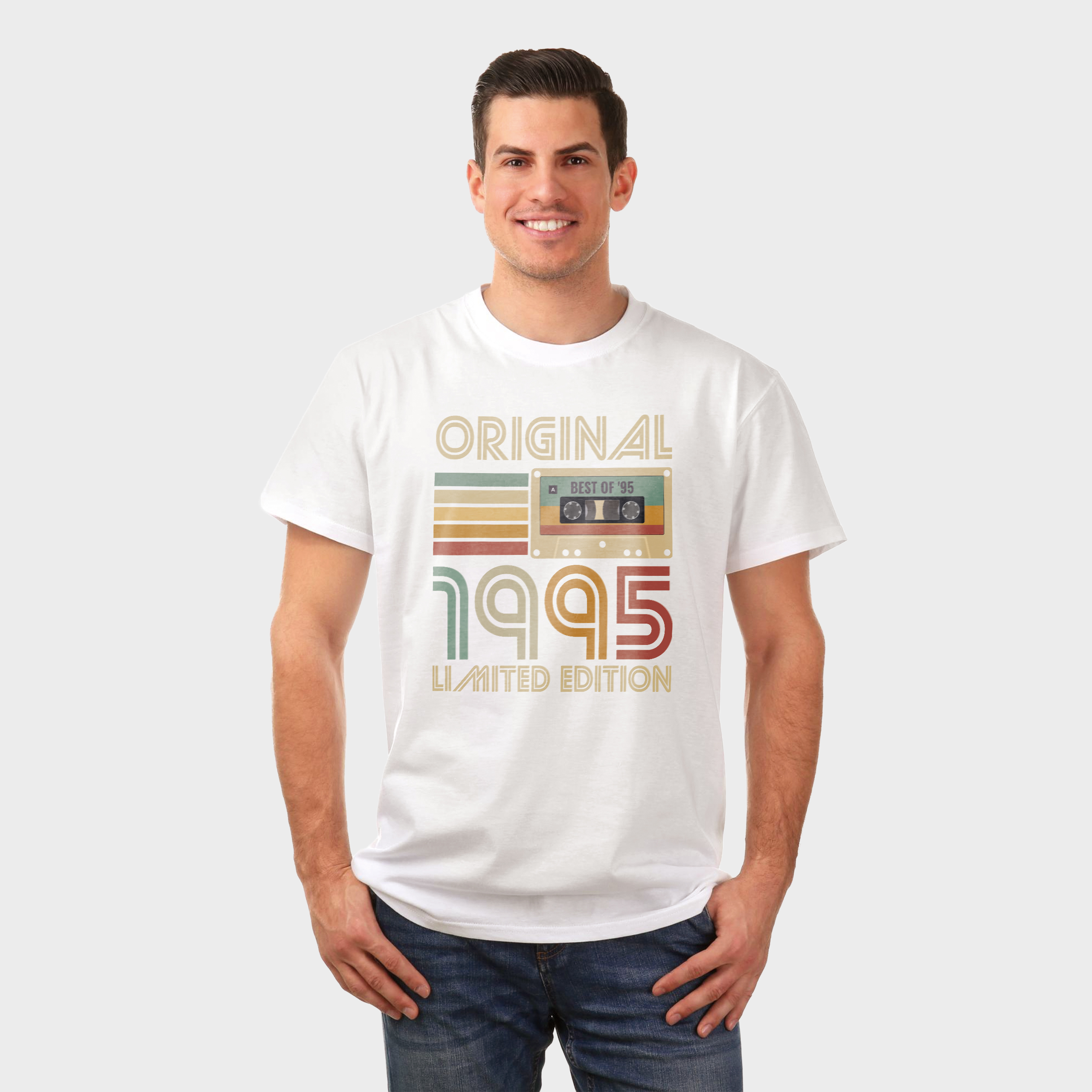 Koszulka męska biała 1995 kaseta - obrazek 3