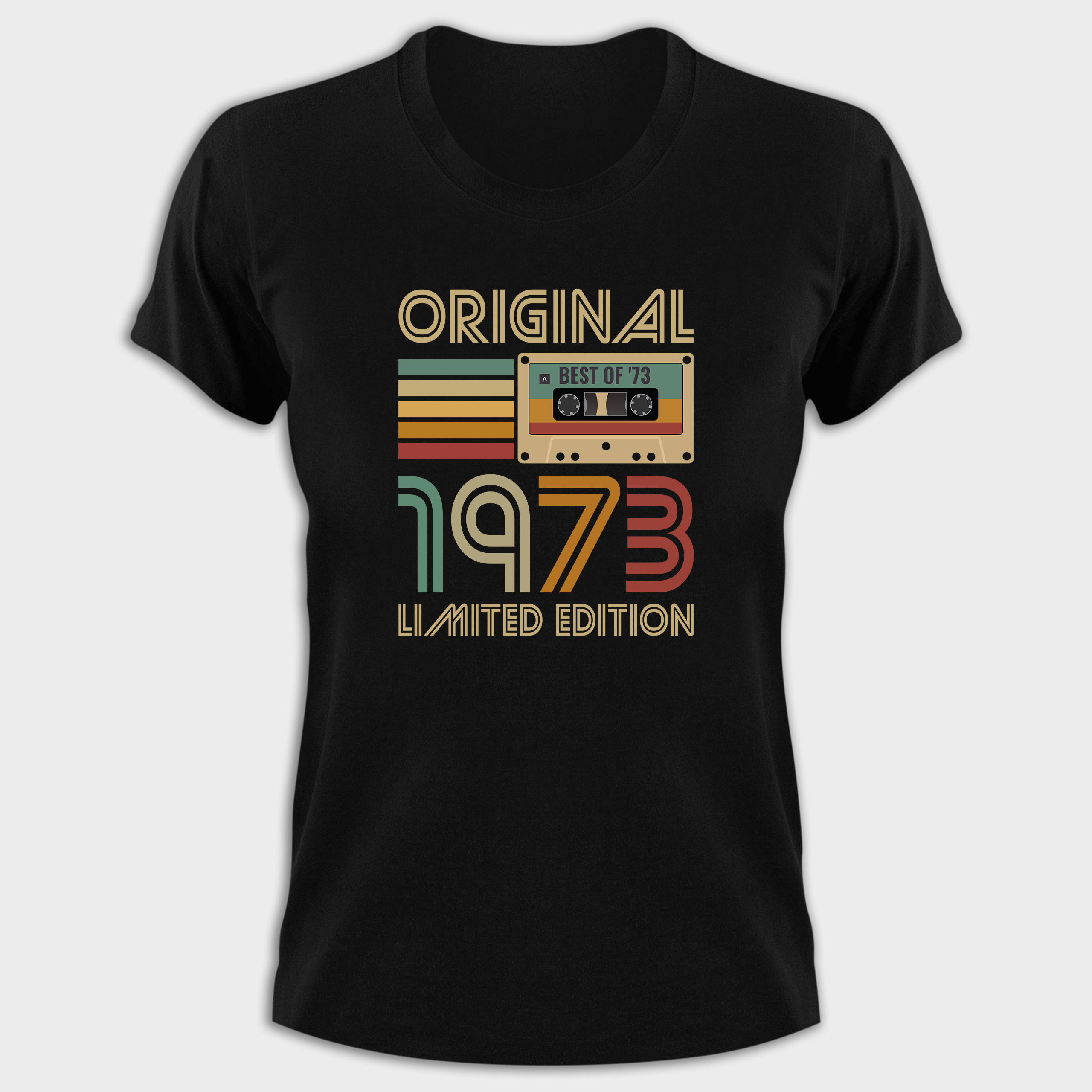 Koszulka damska czarna 1973 kaseta - obrazek 2