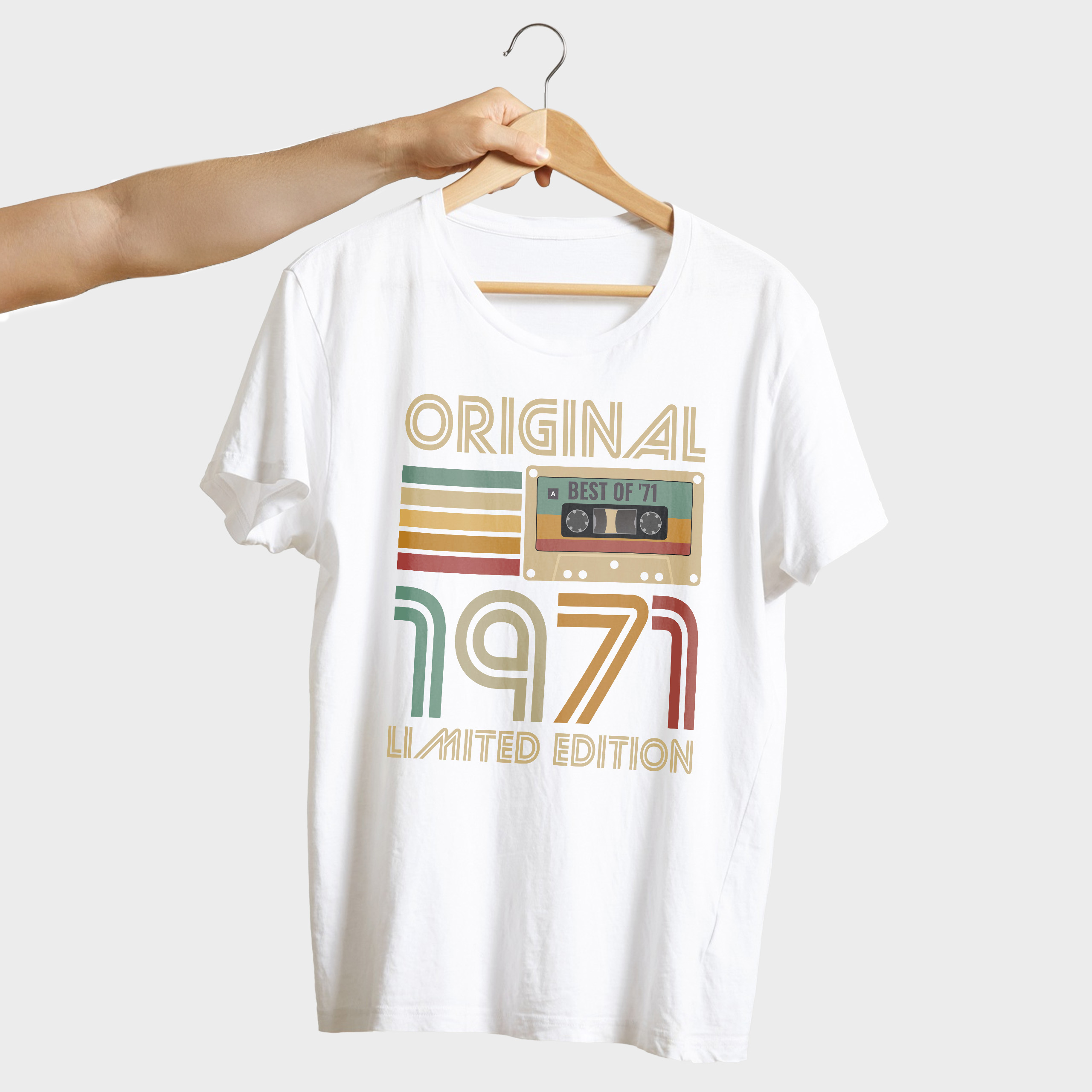 Koszulka męska biała 1971 kaseta - obrazek 4