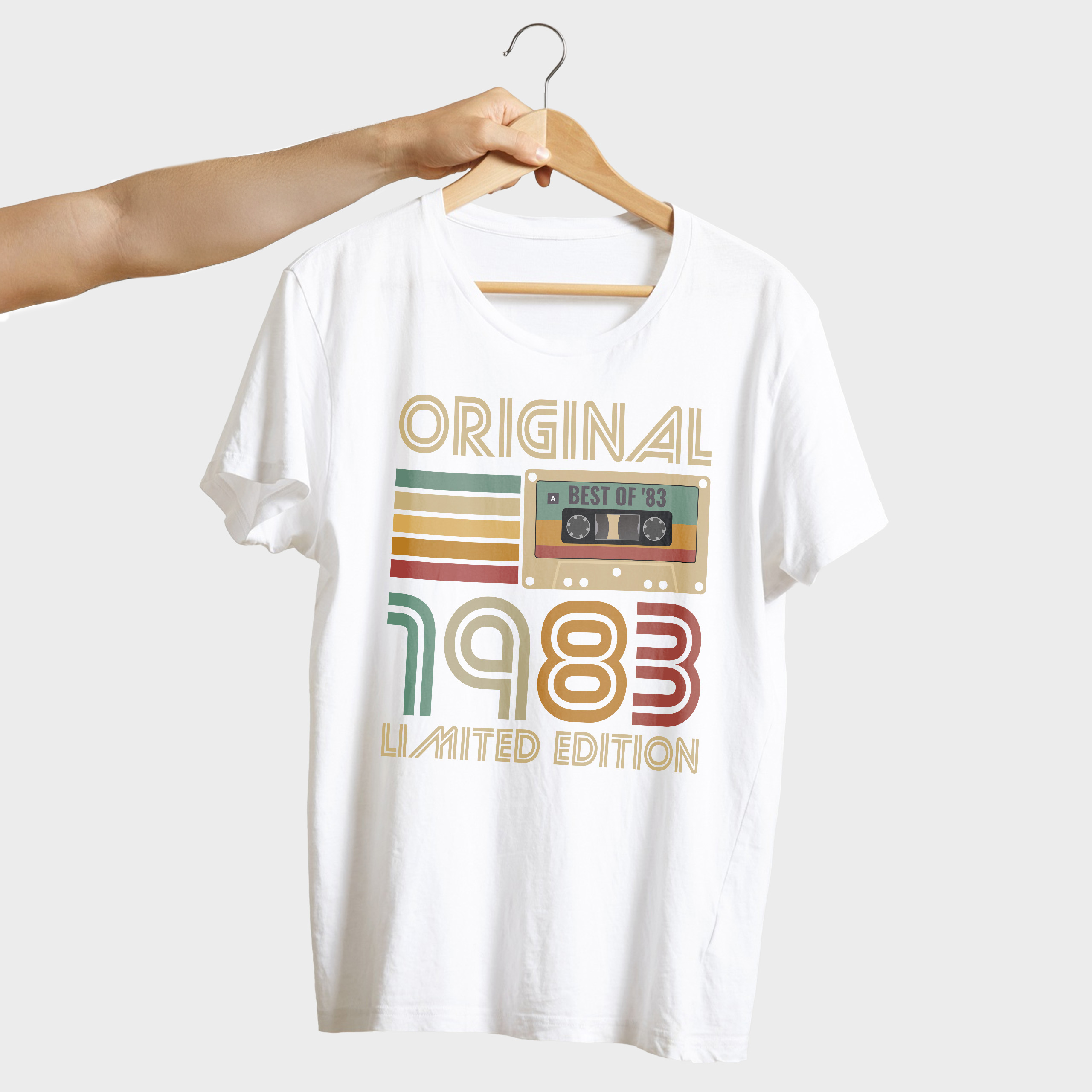 Koszulka męska biała 1983 kaseta - obrazek 4