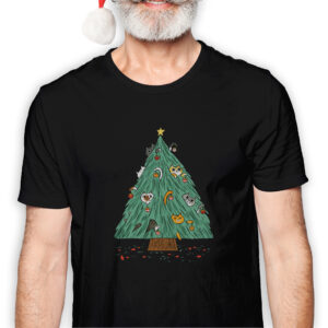 Koszulka męska czarna święta Choinka