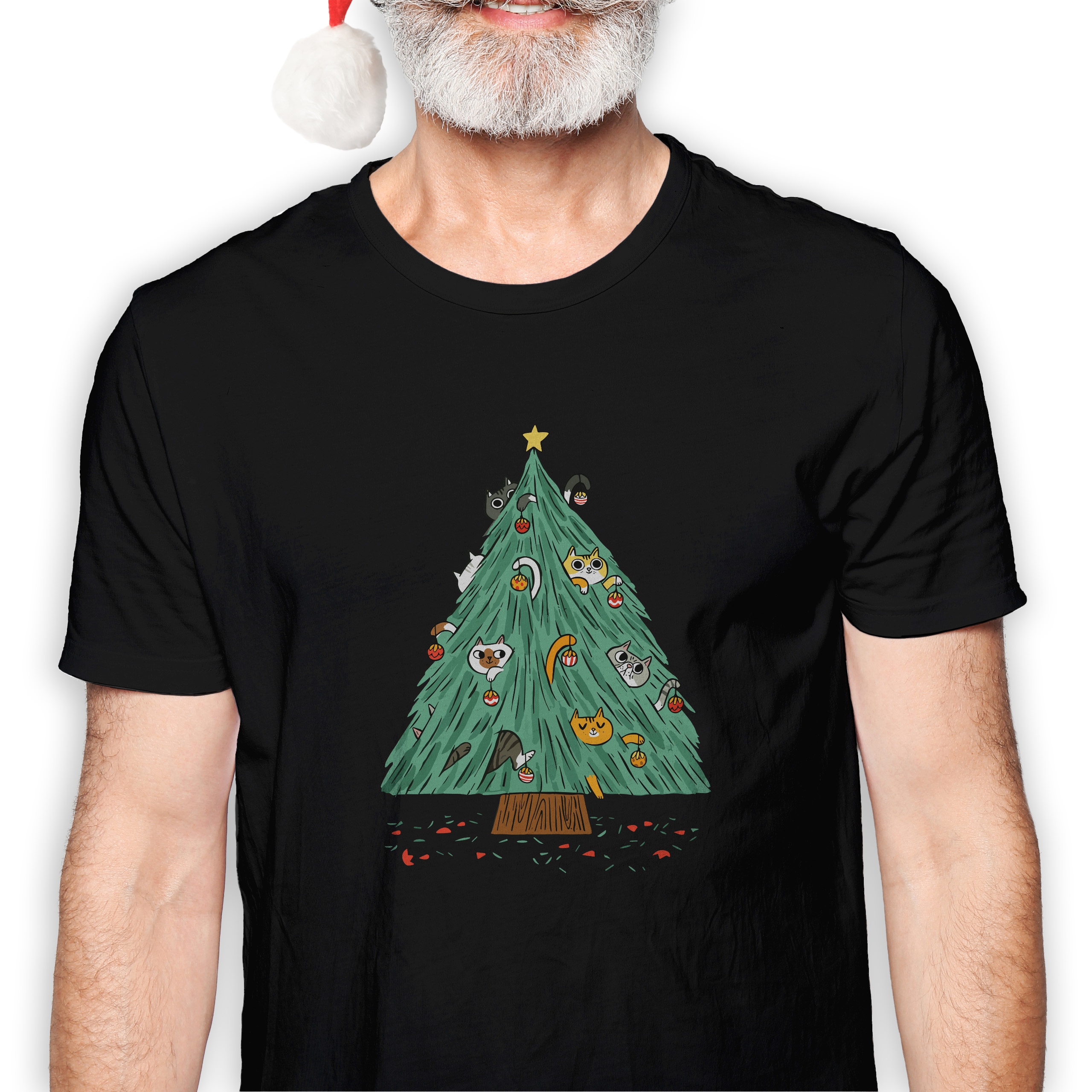 Koszulka męska czarna święta Choinka