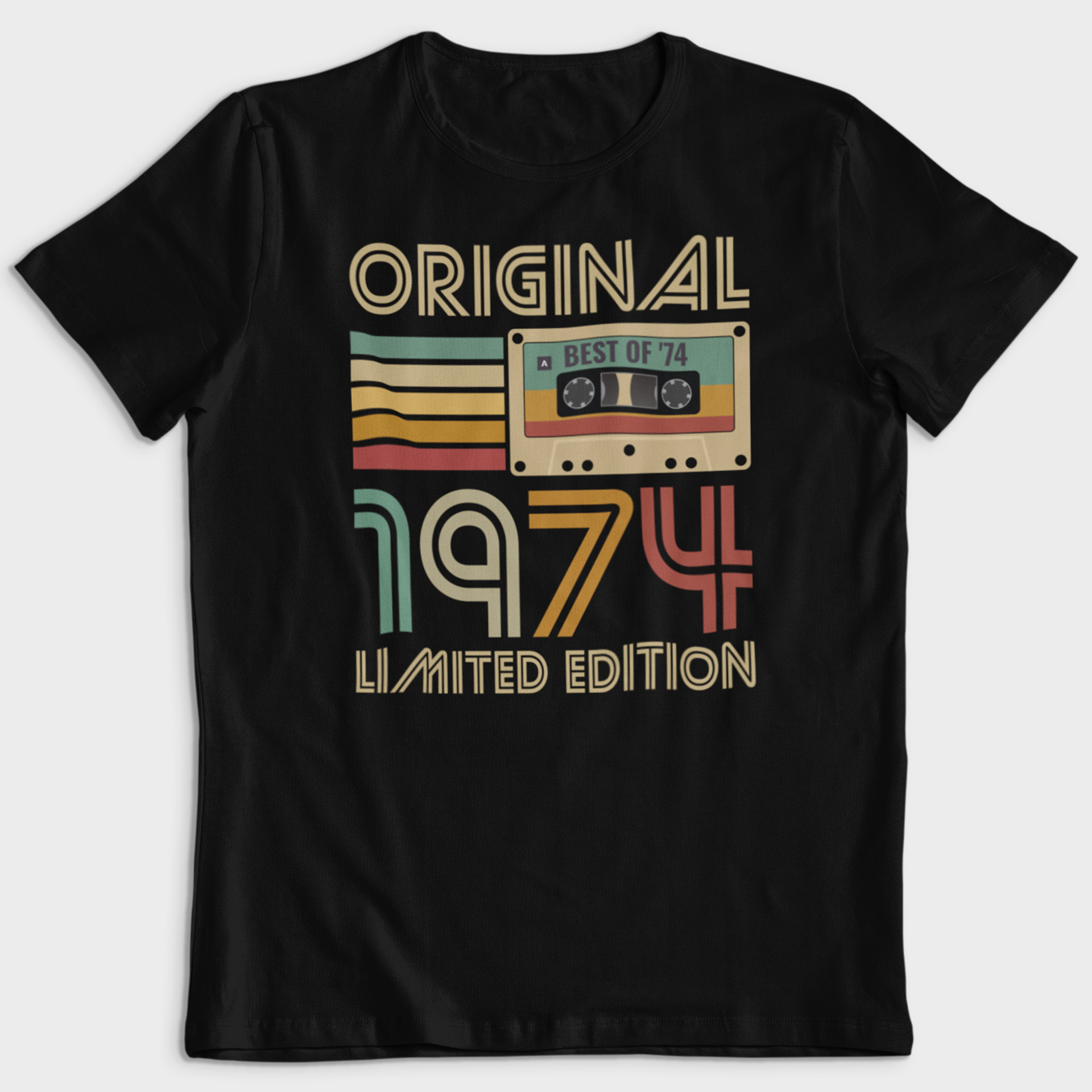 Koszulka męska czarna 1974 kaseta - obrazek 2
