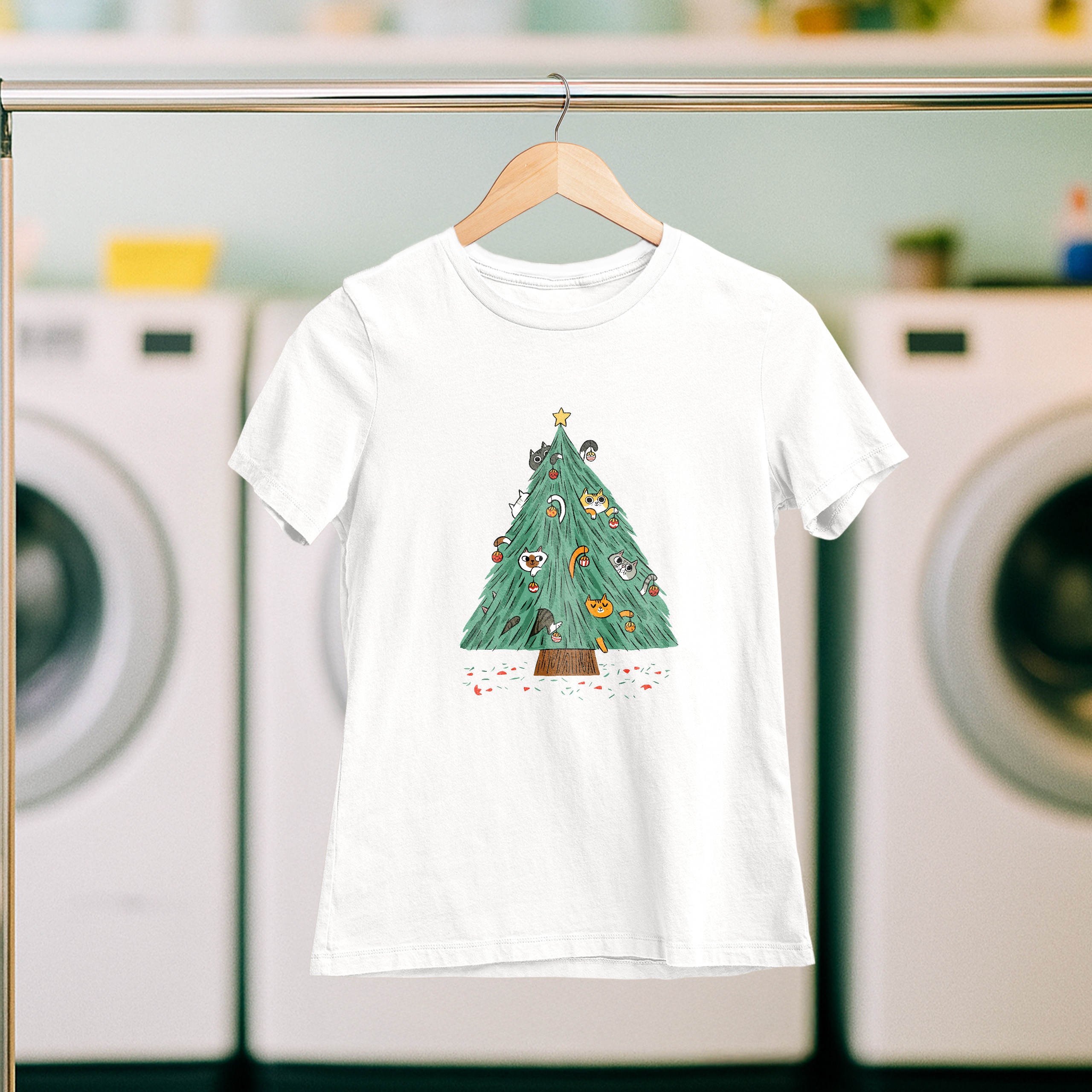 Koszulka damska biała święta Choinka - obrazek 5