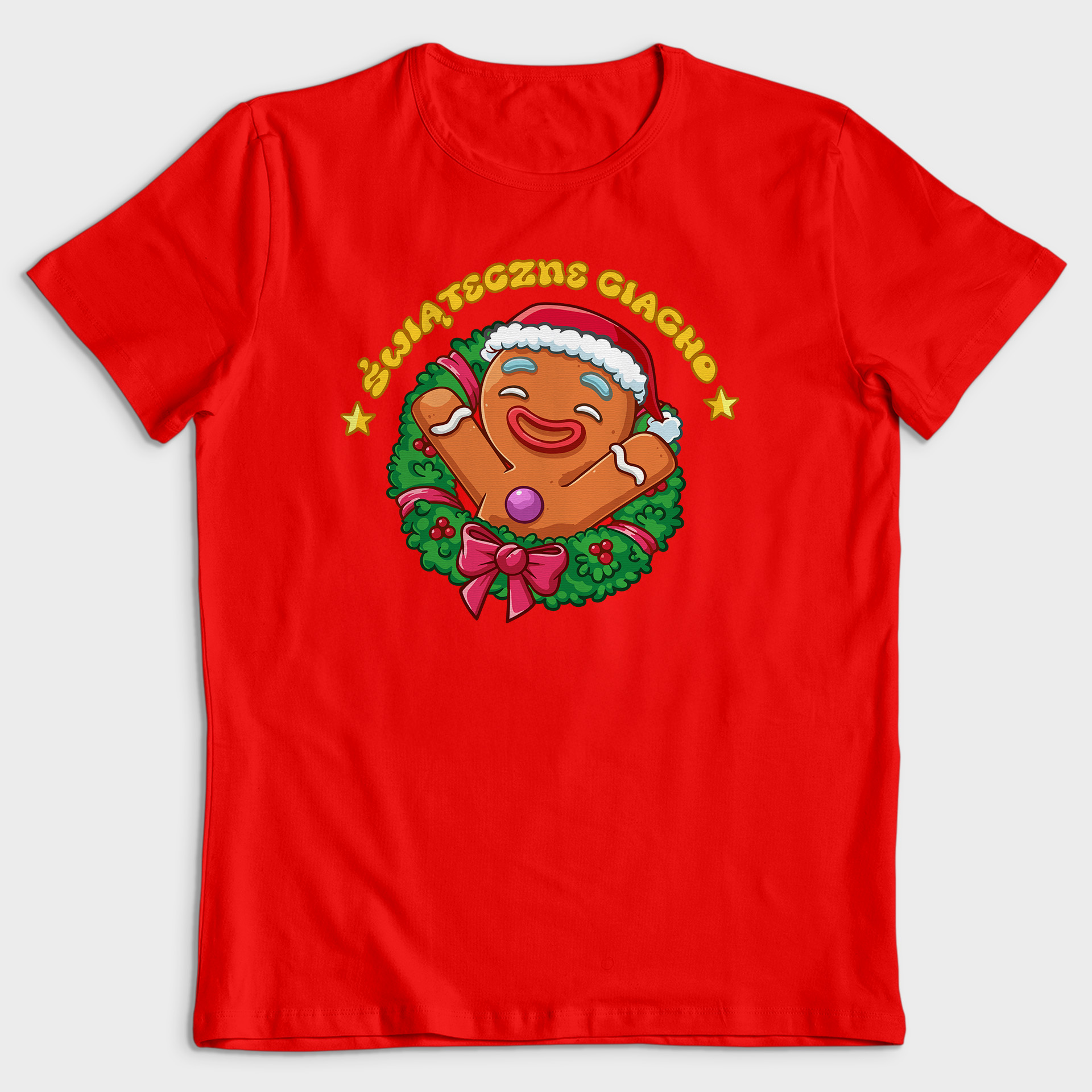 Koszulka męska czerwona święta ""Świąteczne Ciacho"" - obrazek 2