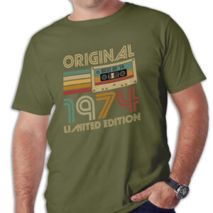 Koszulka męska khaki 1974 kaseta