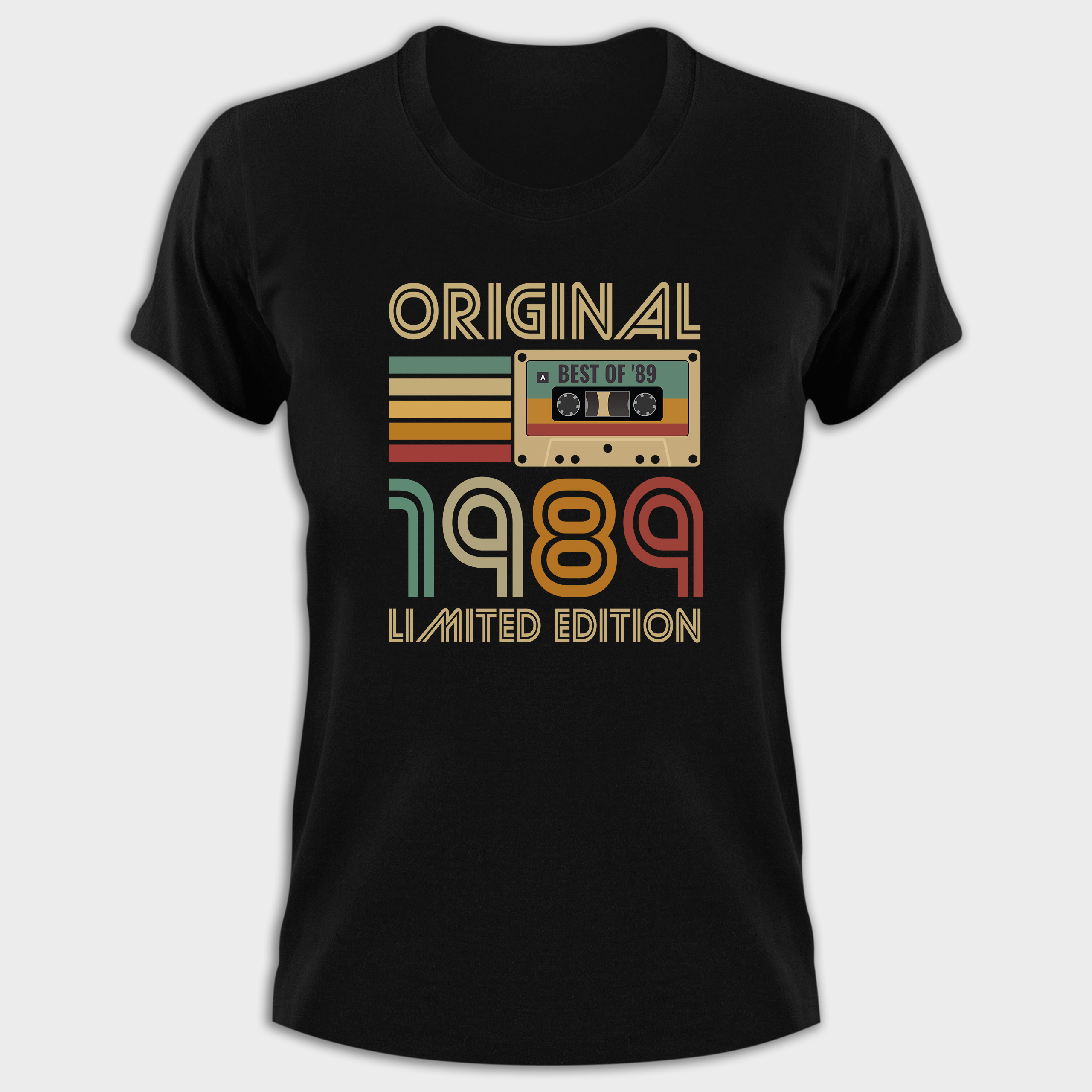 Koszulka damska czarna 1989 kaseta - obrazek 2