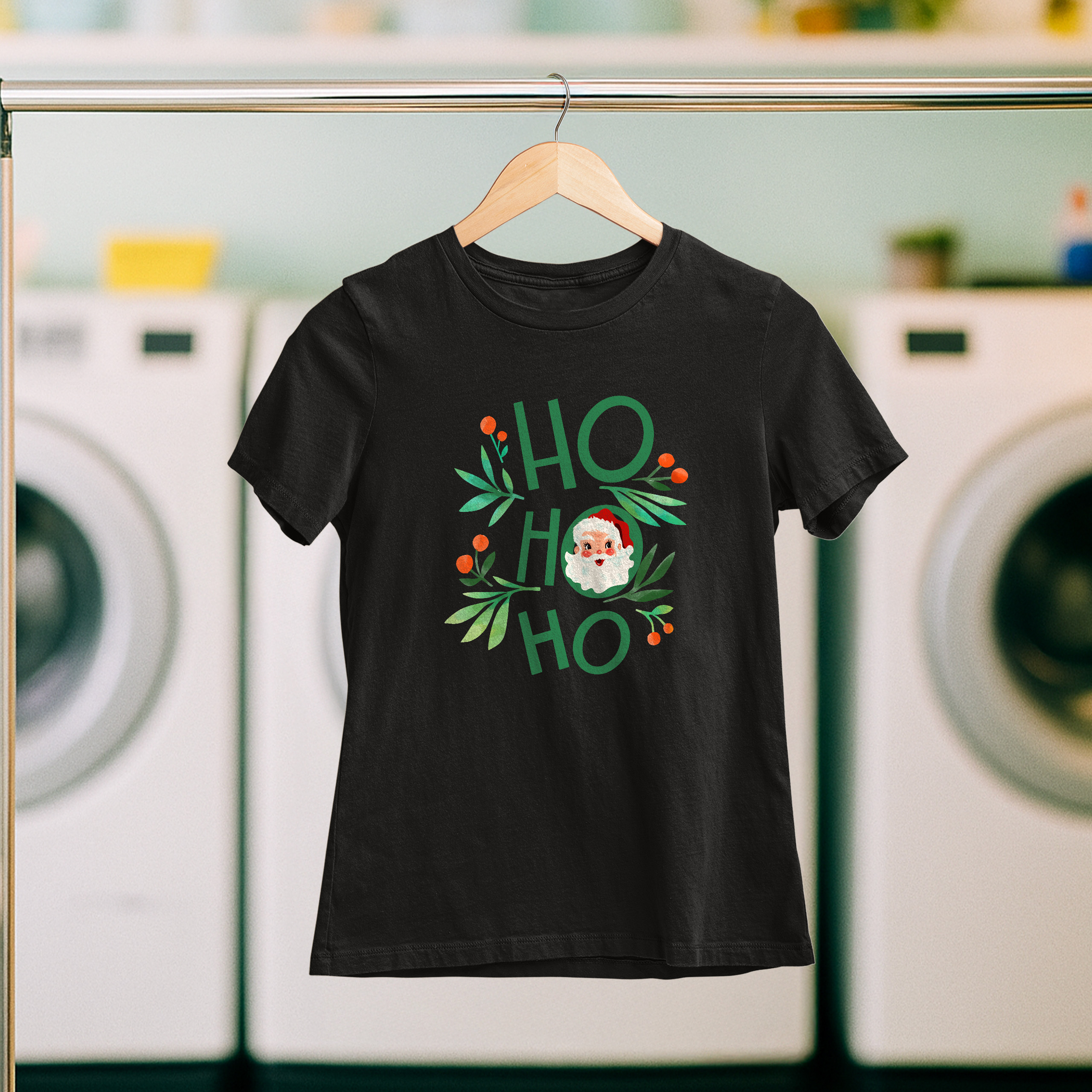 Koszulka damska czarna święta "Ho ho ho" - obrazek 5