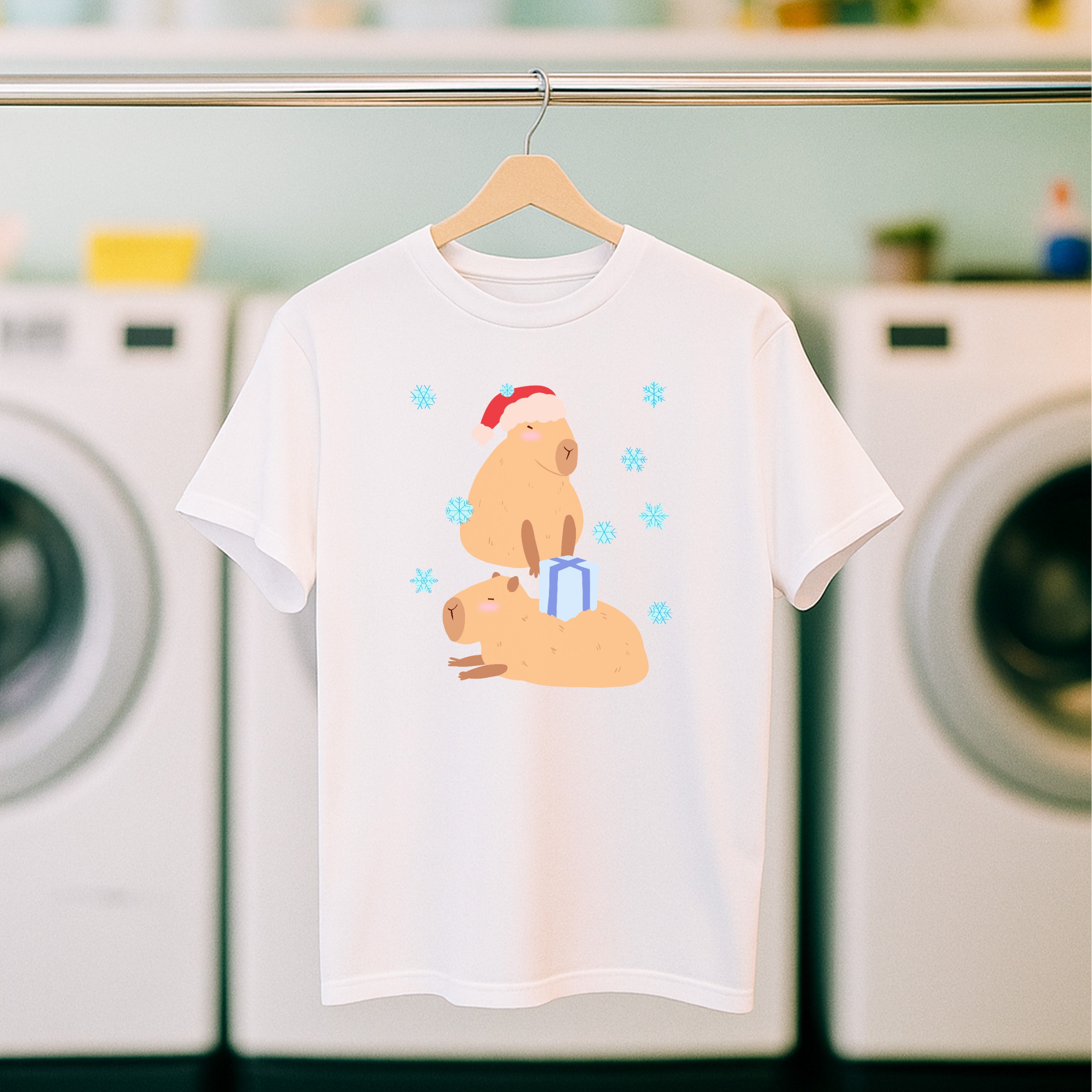 Koszulka męska biała święta Kapibara - obrazek 5