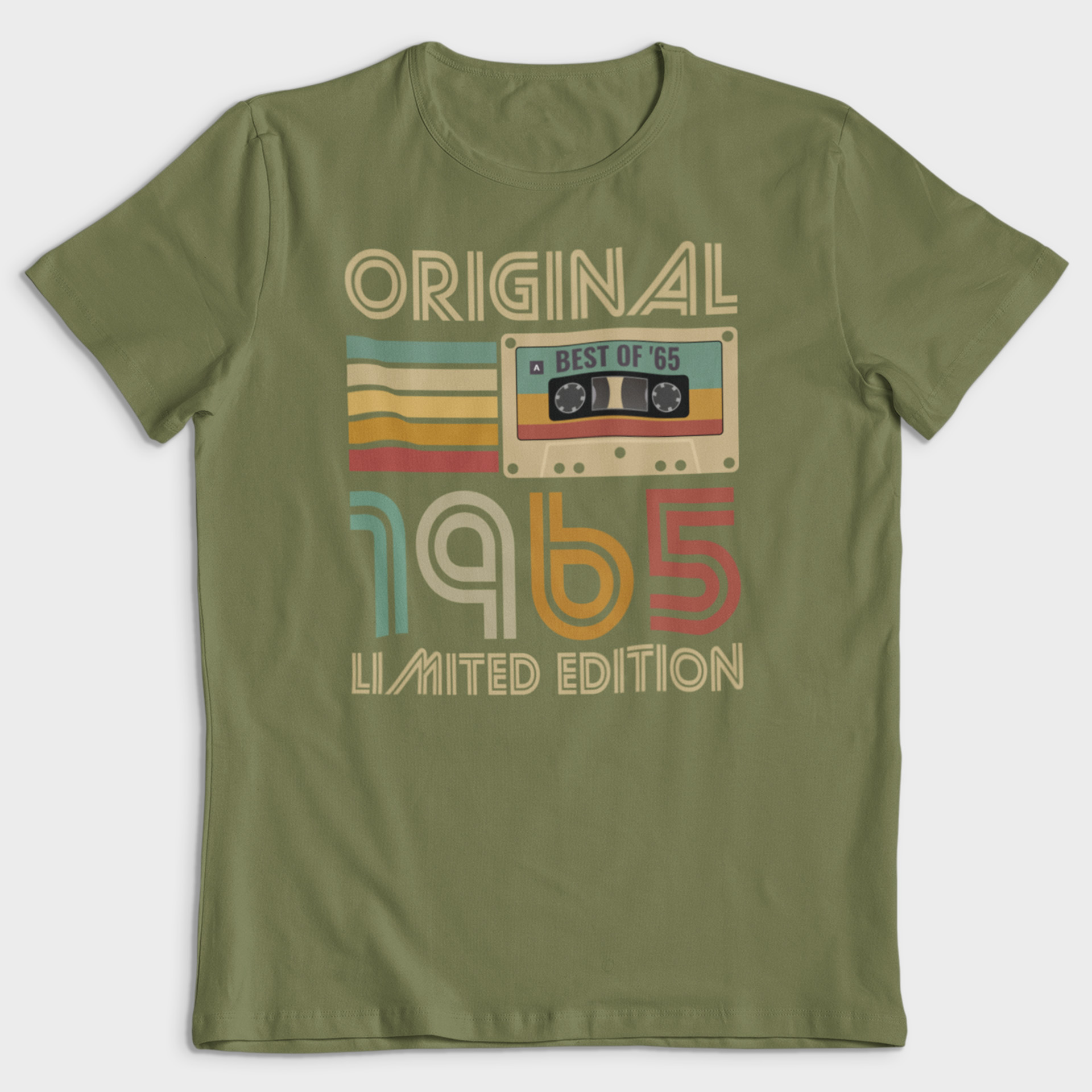 Koszulka męska khaki 1965 kaseta - obrazek 2