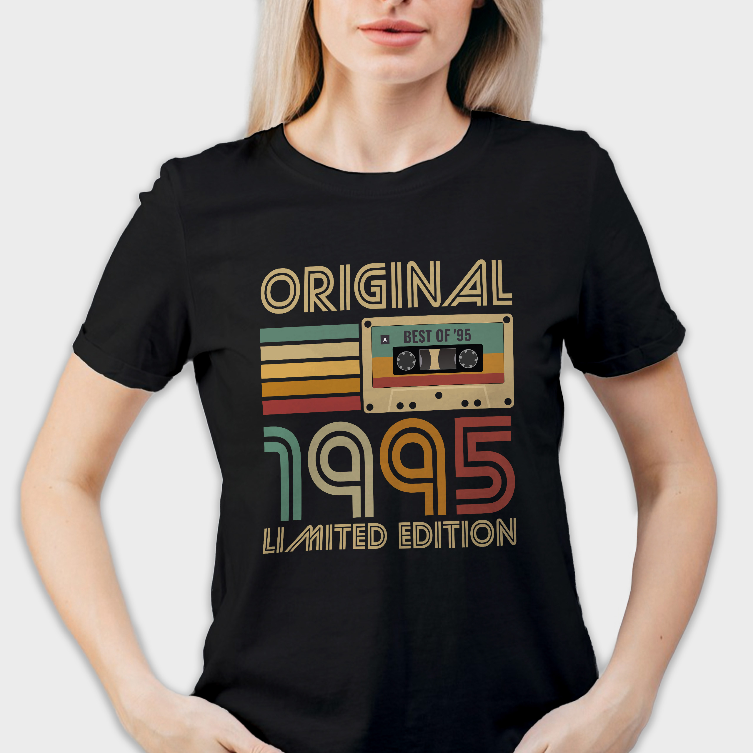 Koszulka damska czarna 1995 kaseta