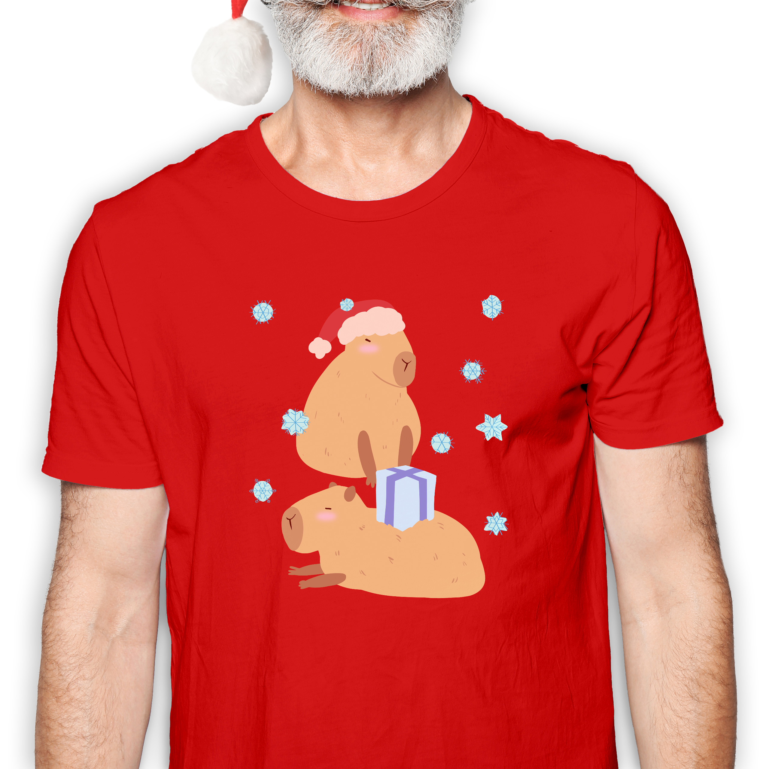 Koszulka męska czerwona święta Kapibara