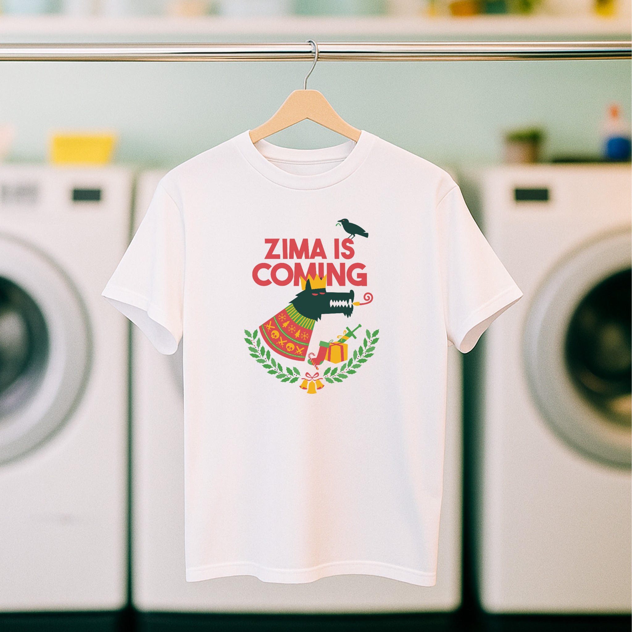 Koszulka męska biała święta ""Zima is comming"" - obrazek 5