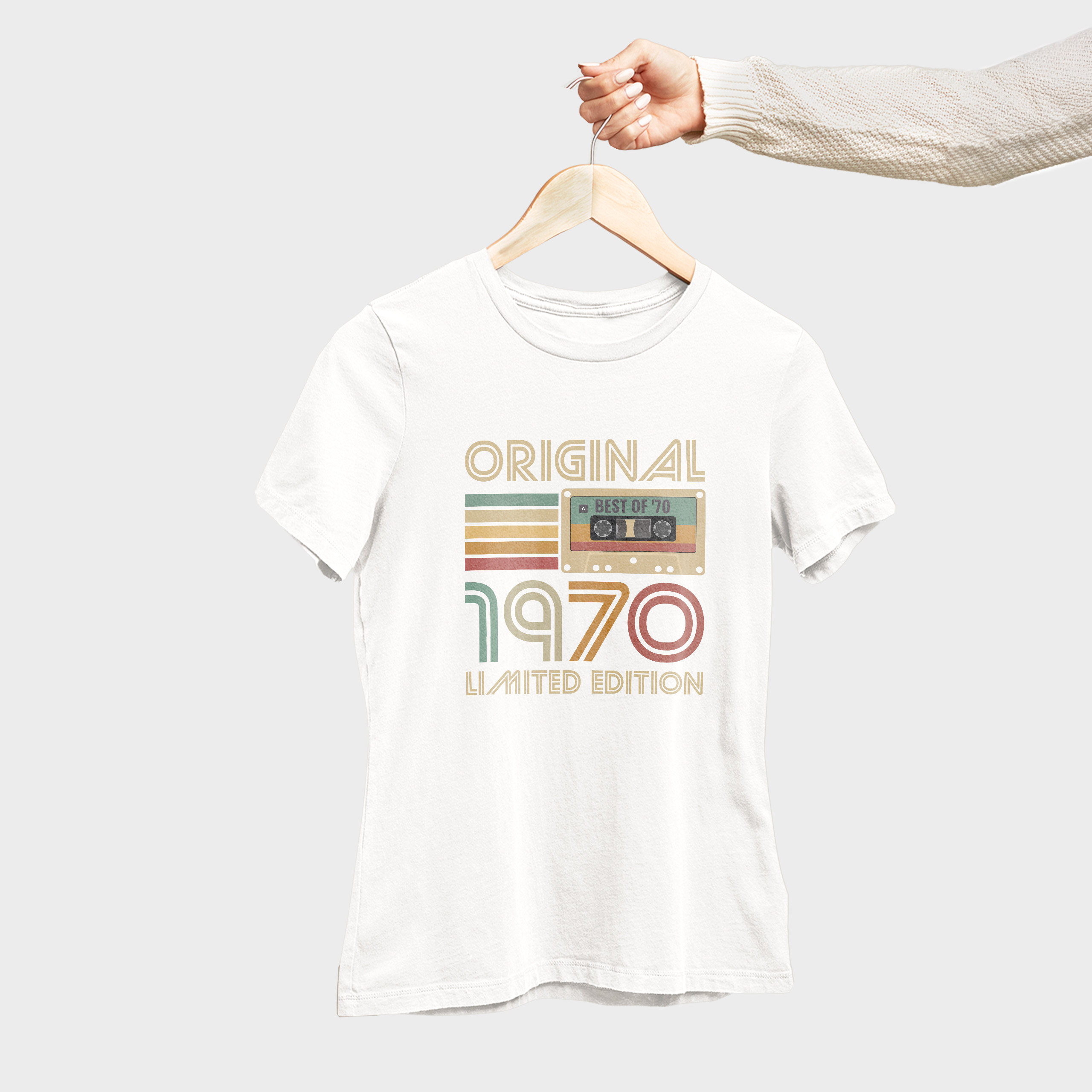 Koszulka damska biała 1970 kaseta - obrazek 4