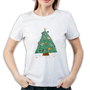 Koszulka damska biała święta Choinka